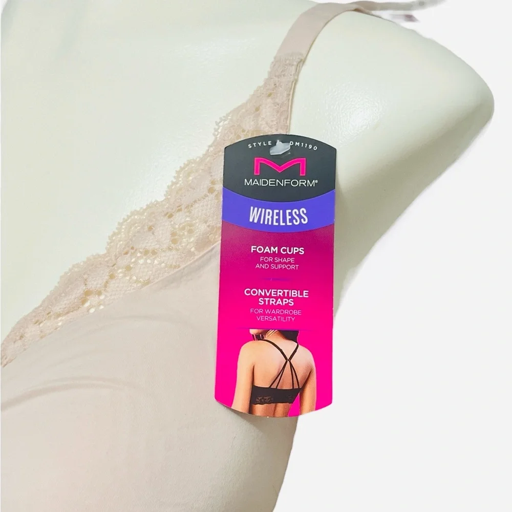 Maidenform Pure Comfort Lace Bralette, Our Best Longline Bralette Pink Size 36D